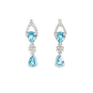 Aquamarine Earrings and diamonds Dubai
