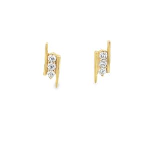 3 diamond Stud Earrings Dubai