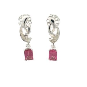 Dangling Ruby Earrings with diamonds