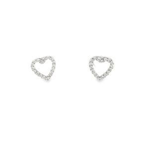 Heart Shape Diamond Stud Earrings Dubai