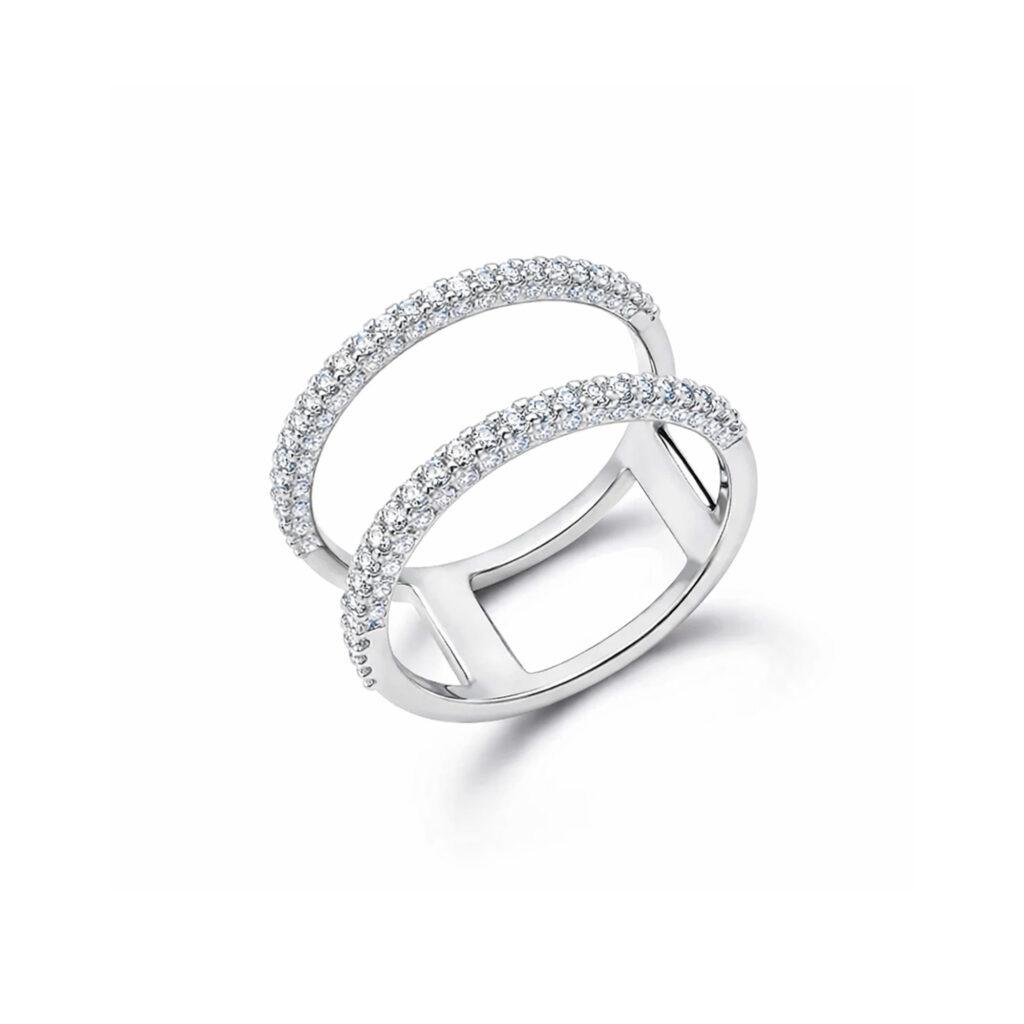 2 Liner Diamond Ring Dubai
