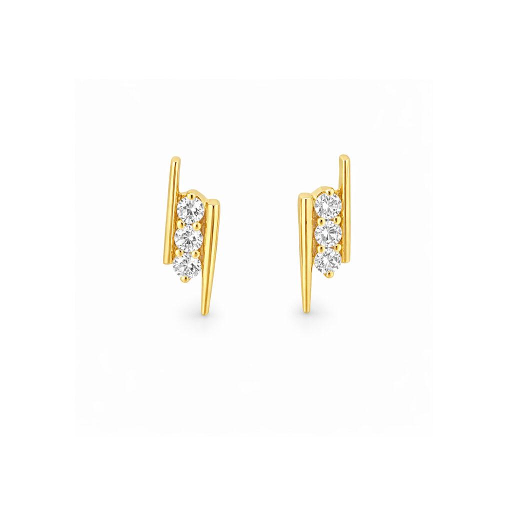 3 diamond Stud Earrings Dubai