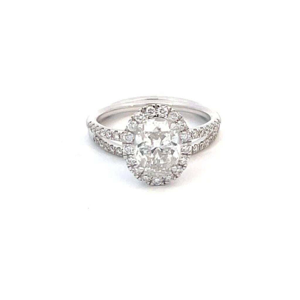 Oval diamond ring with halo Dubai