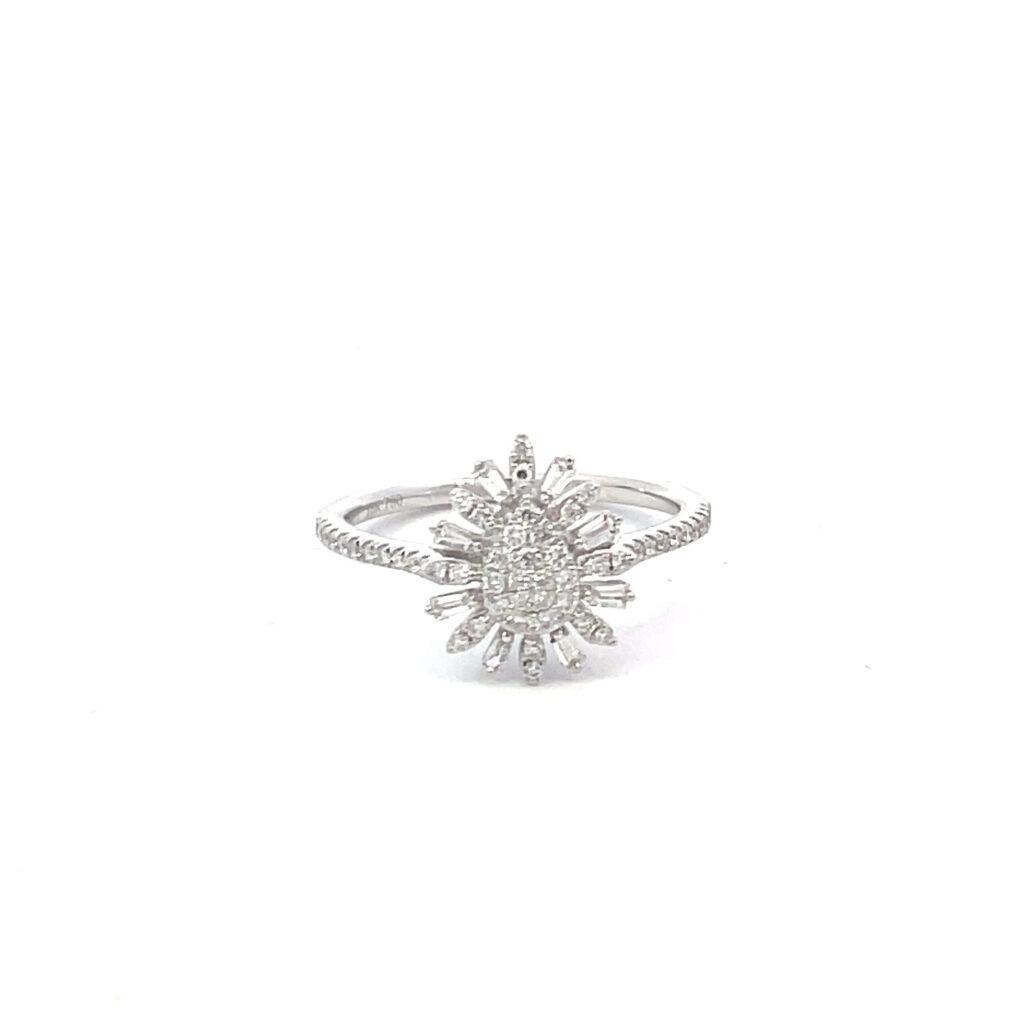 Baguette and round shape diamond ring