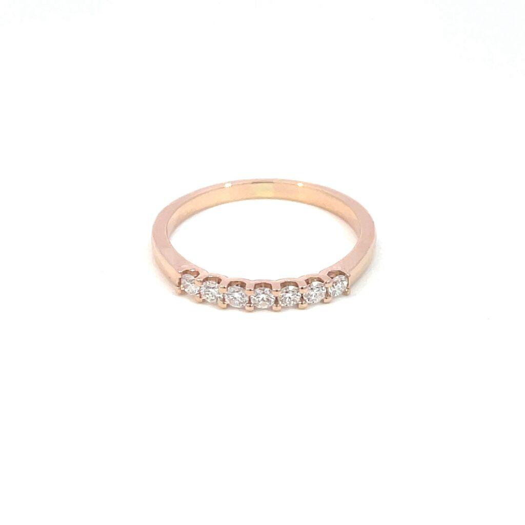 Rose Gold Half Eternity Ring Dubai