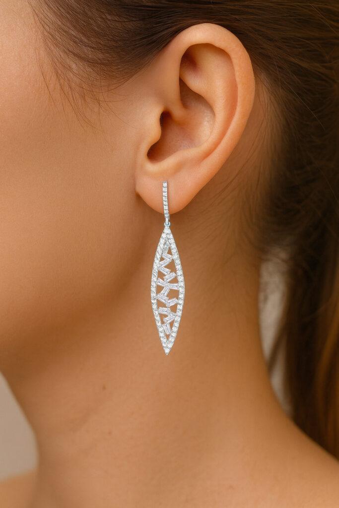 Baguette Diamond Earrings Dubai