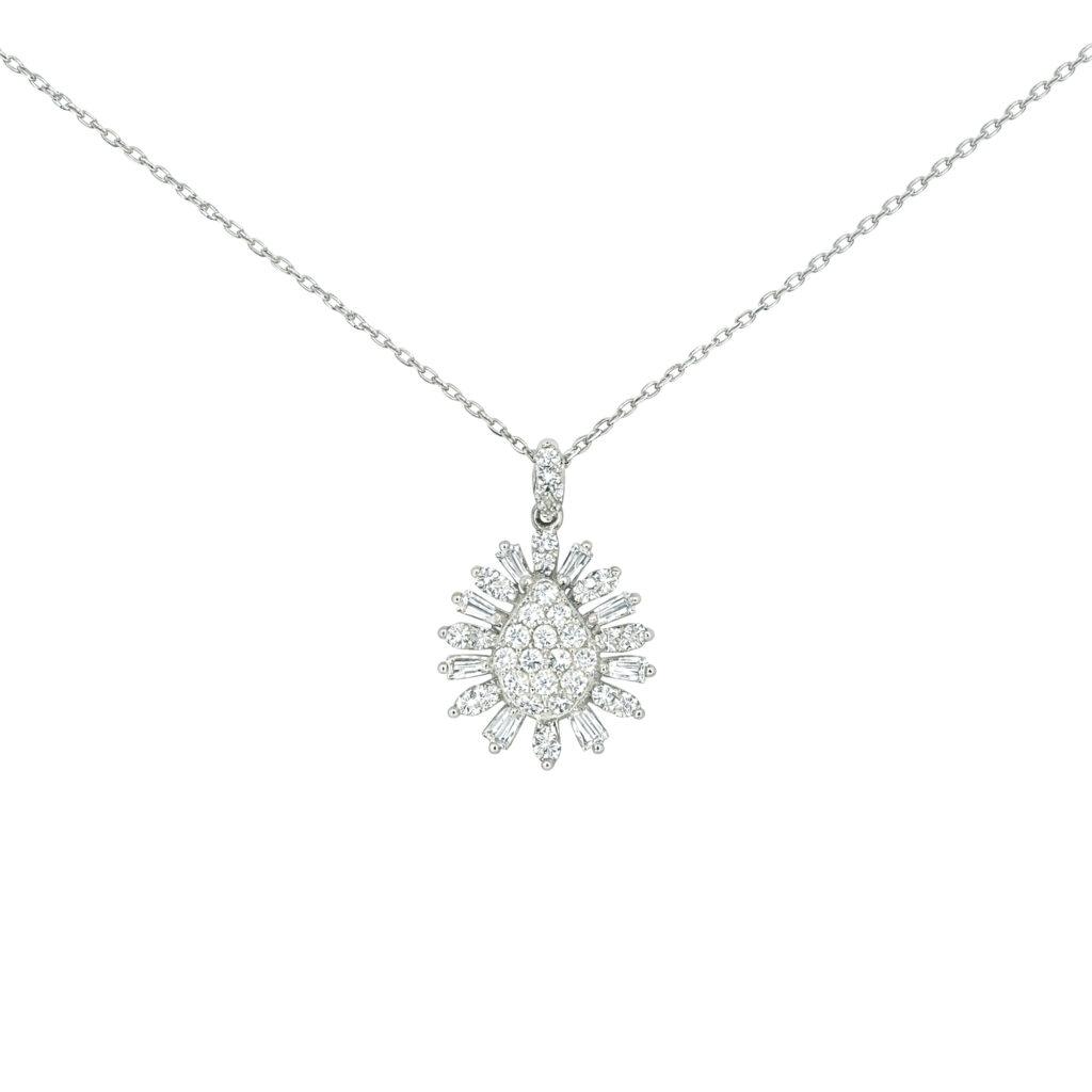 Baguette and round shape diamond pendant