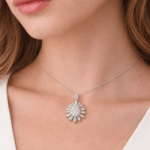 Baguette and round shape diamond pendant Dubai