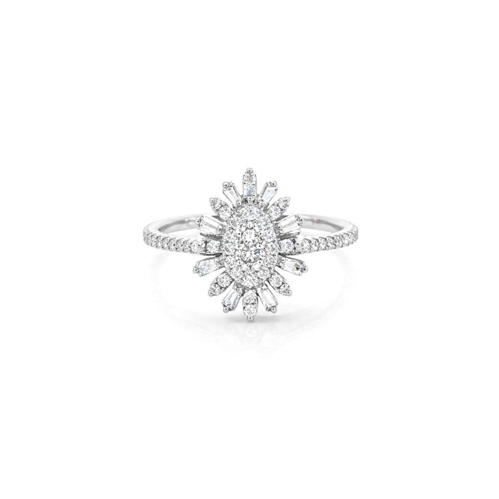 Baguette and round shape diamond ring