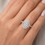 Baguette and round shape diamond ring Dubai