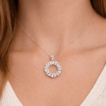 Baguette diamond pendant