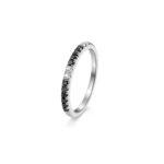 Black and white diamond ring