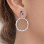 Circle shape Diamond Earrings