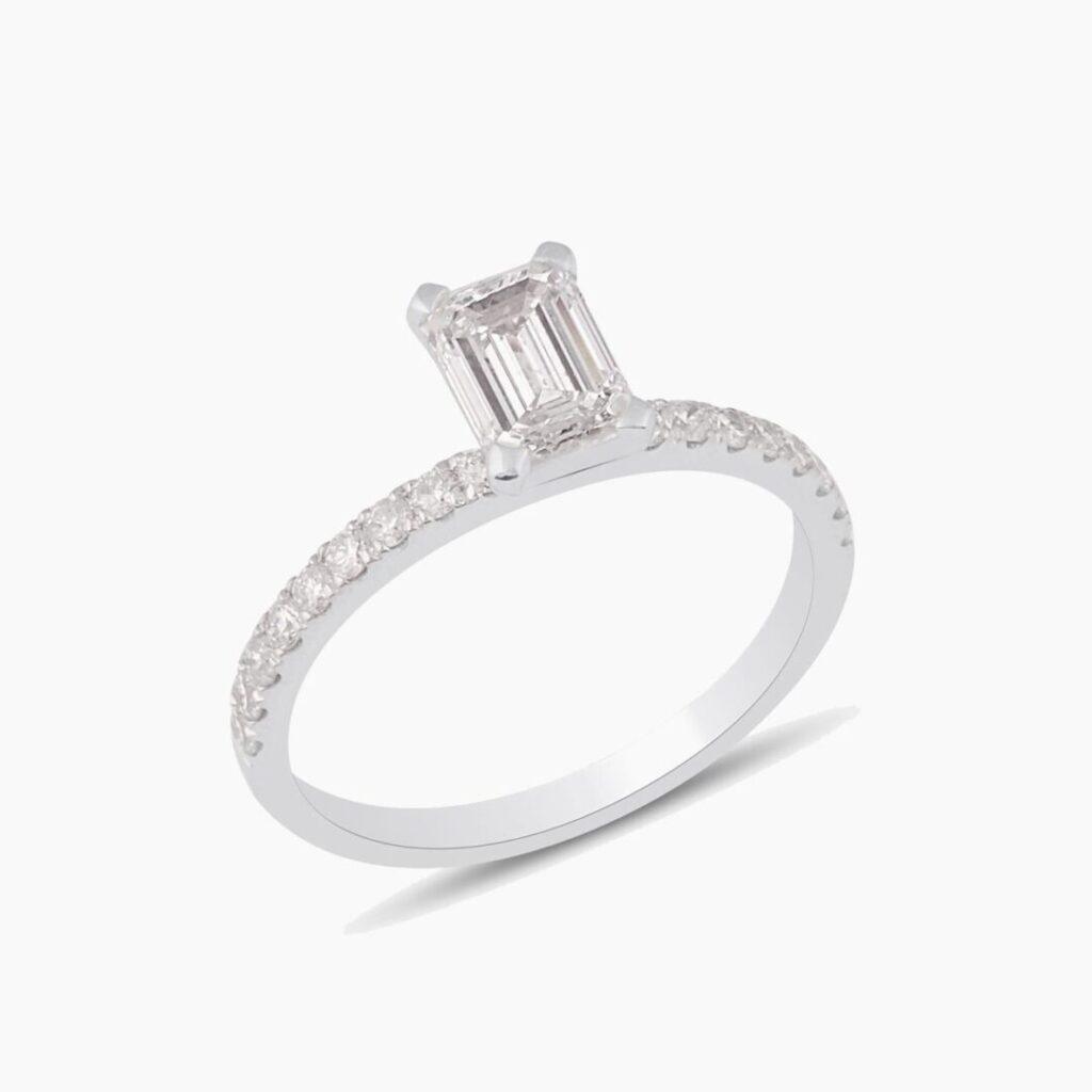 Emerald Cut Solitaire Ring Dubai