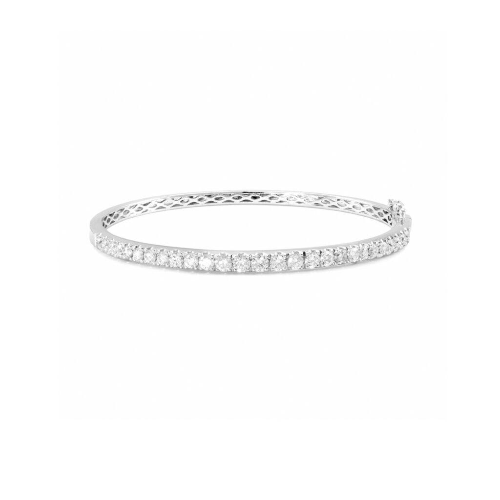 Classic single line Bangle with diamonds Dubai