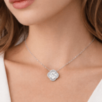 Clover shape diamond pendant