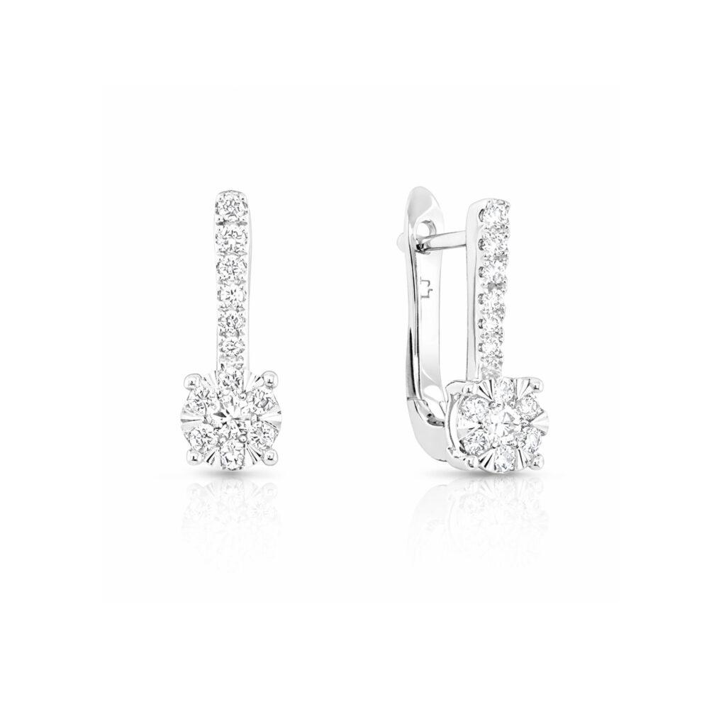Cluster Dangling Diamond Earrings