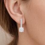Cluster Dangling Diamond Earrings Dubai