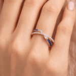 Criss-Cross Diamond & Ceramic Ring