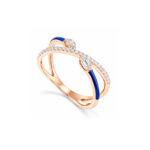 Criss-Cross Diamond & Ceramic Ring Dubai