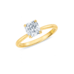 Cushion shape solitaire diamond ring