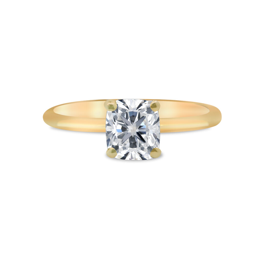 Cushion shape solitaire diamond ring Dubai