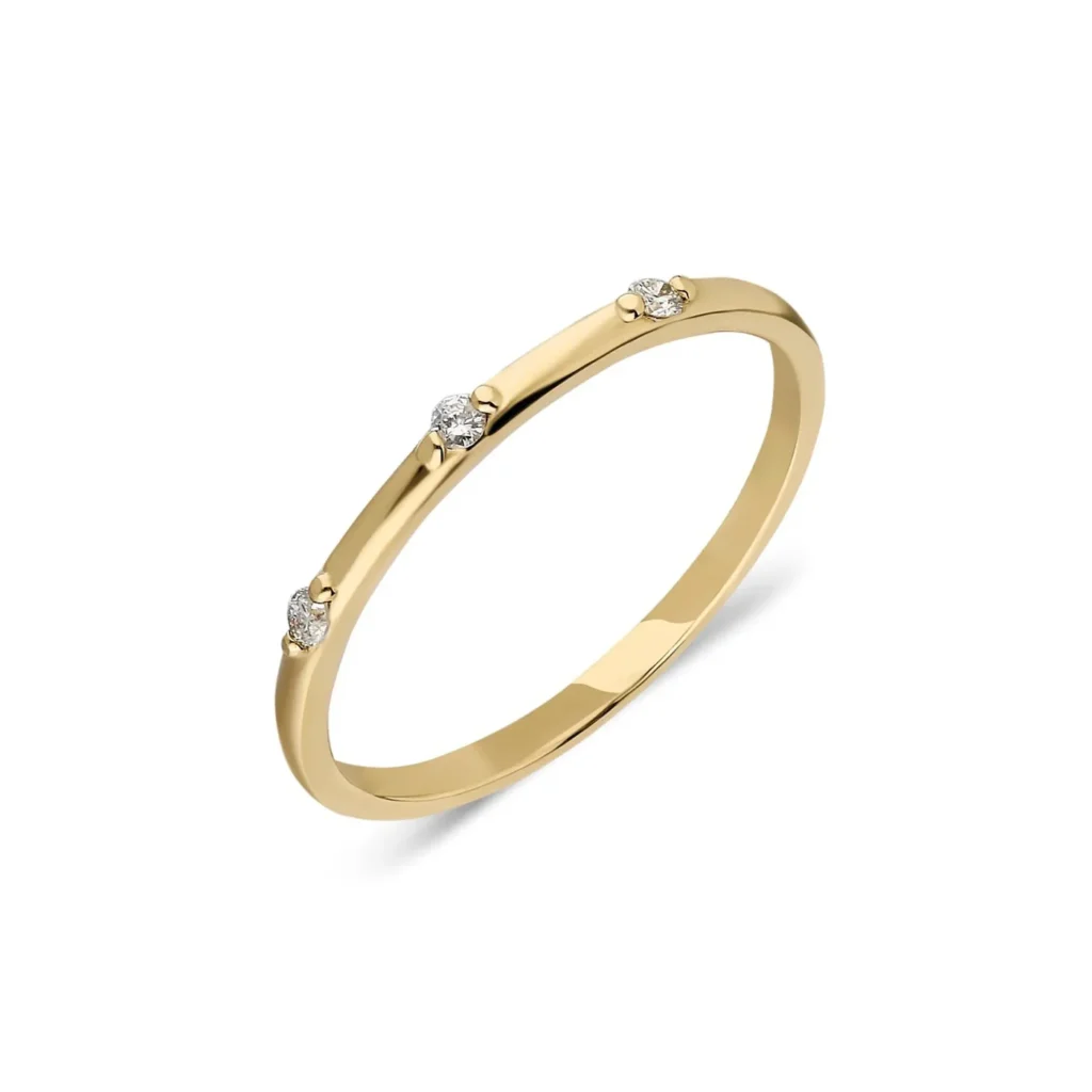 Dainty Half Gold & Diamond Ring