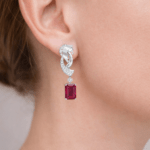 Dangling Ruby Earrings with diamonds