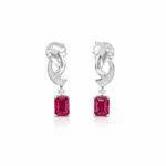 Dangling Ruby Earrings with diamonds Dubai