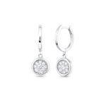 Dangling diamond hoop earrings