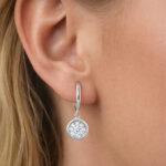 Dangling diamond hoop earrings Dubai