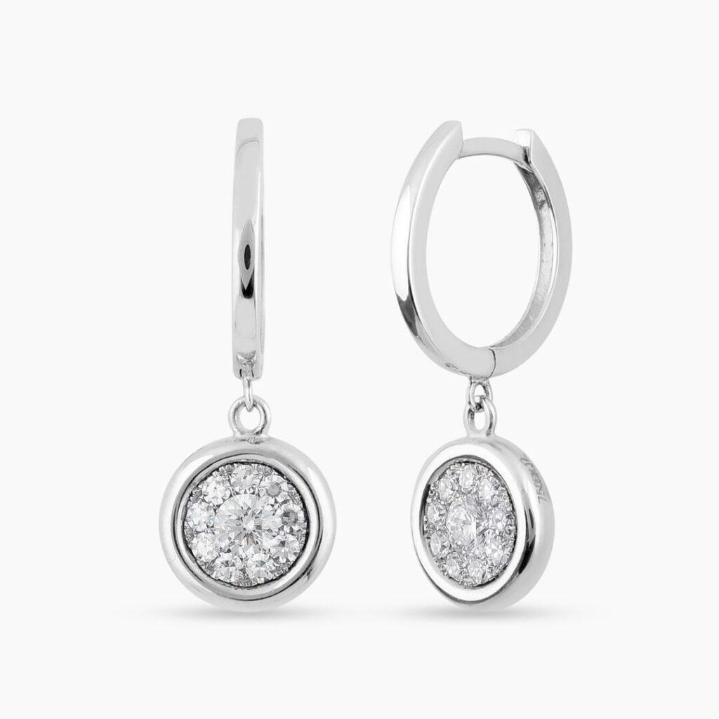 Dangling Diamond Hoop Earrings Dubai