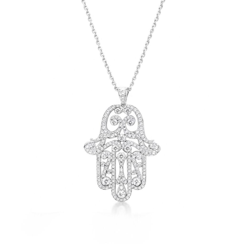 Diamond Hamsa Pendant