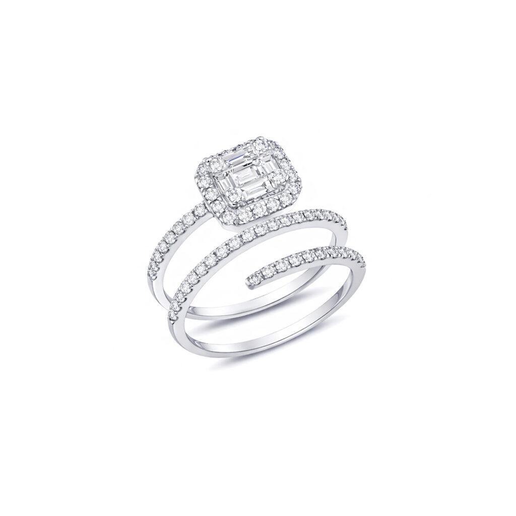 Diamond Ring in Illusion setting Dubai