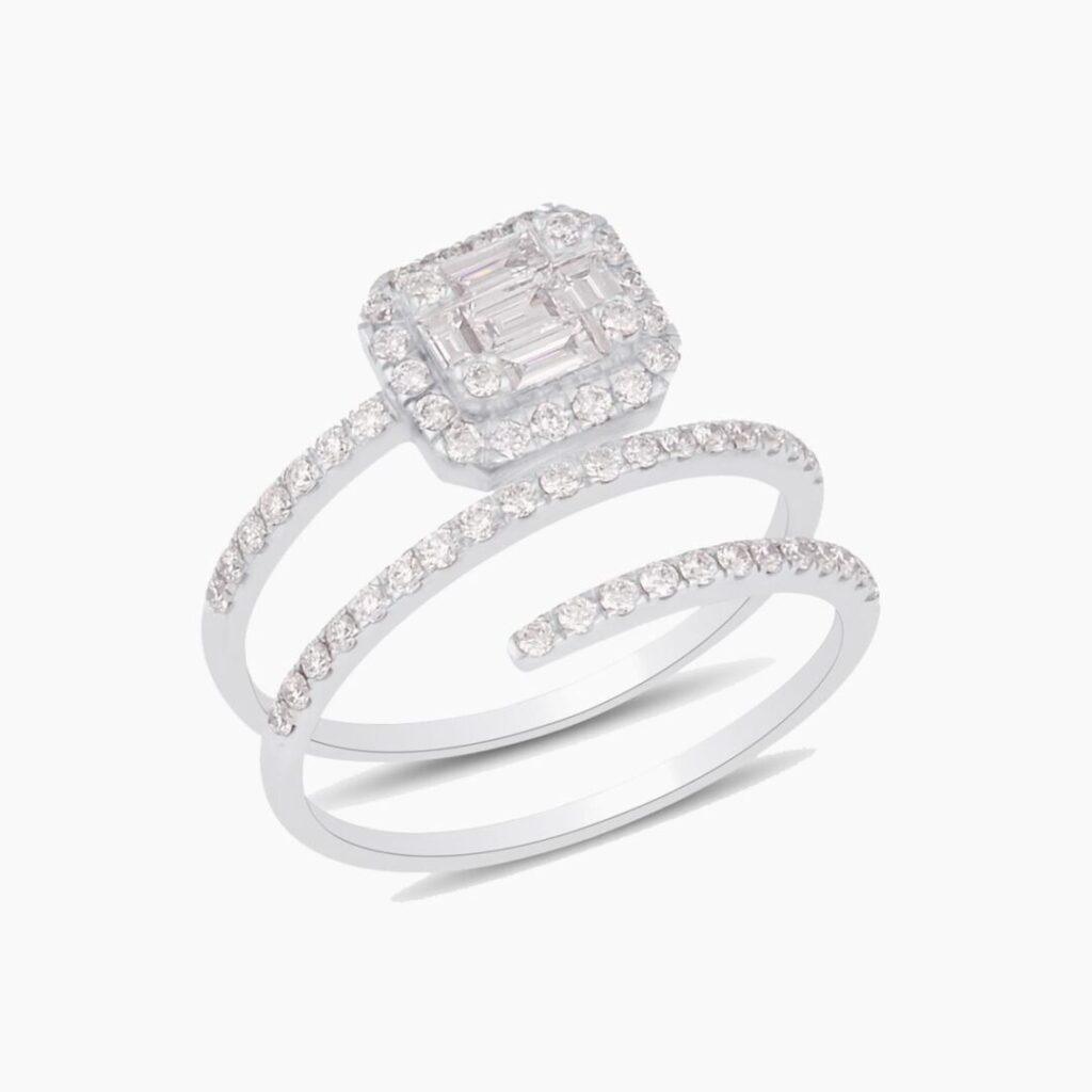 Diamond Ring in Illusion setting Dubai