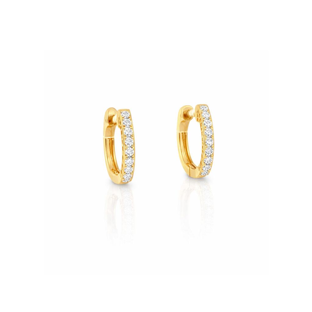 Diamond Small Hoop Earrings Dubai