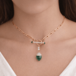 Diamond and Green Malachite Necklace
