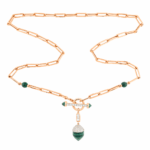Diamond and Green Malachite Necklace Dubai
