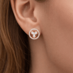Earrings with Bullet shape Diamonds Dubai
