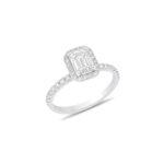 Emerald shape Solitaire Ring Dubai