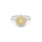 Fancy Yellow Cushion diamond ring