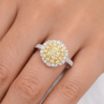Fancy Yellow Cushion diamond ring Dubai