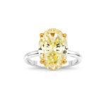 Fancy Yellow Oval shape Diamond Ring