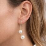 Fancy pearl hoop earrings UAE