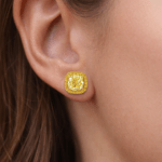 Fancy yellow cushion studs