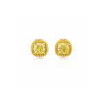 Fancy yellow cushion studs Dubai
