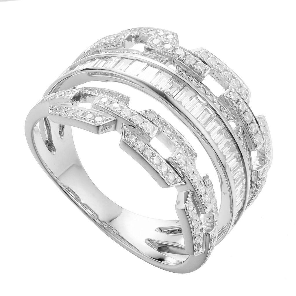 Three row Diamond Ring Dubai