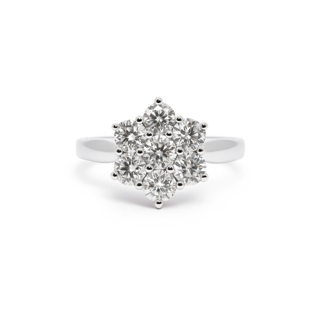 Floral Diamond Cluster Ring Dubai