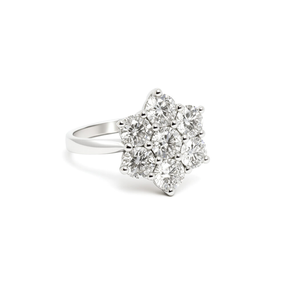 Floral Diamond Cluster Ring UAE