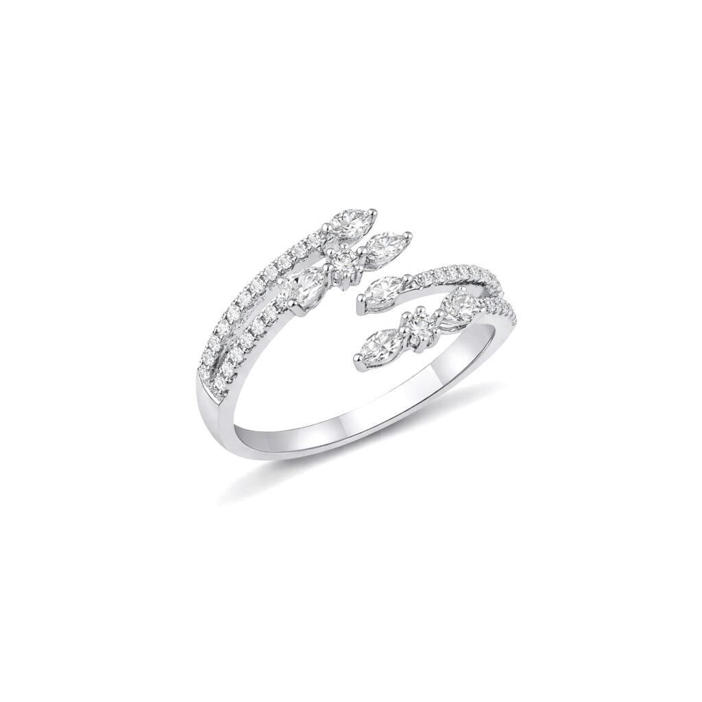 Floral Diamond Cuff Ring Dubai